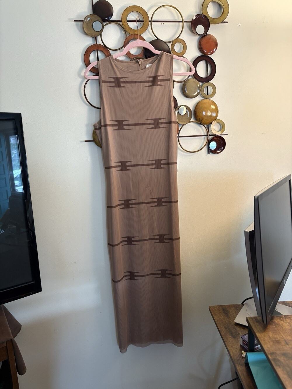 D58: Honor The Gift Boutique Style Dress XXL Clay Color Maxi Length Dress